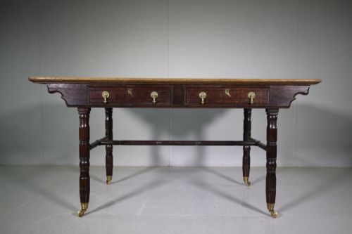 19th Century Antique Oak Desk by Gillow - Labelled
