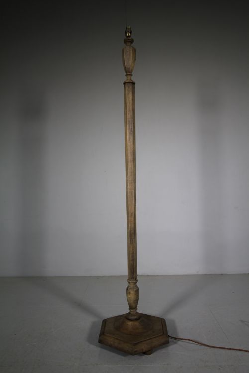 Heals of London 1930'S Oak Standard Lamp - Rewired