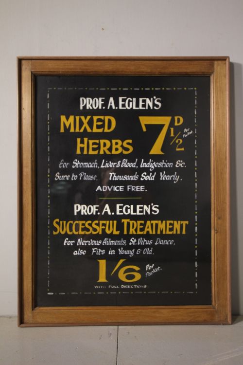 Original Hand Painted Antique Chemist Sign