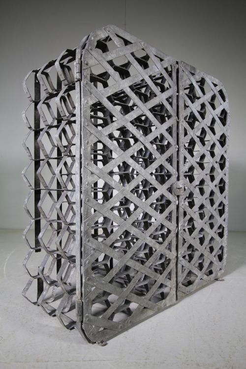 English Edwardian Antique Wine Rack and Cage