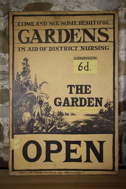 Edwardian Antique Open Garden Sign