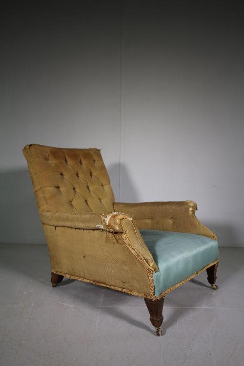 19th Century Deep Seated Antique Armchair