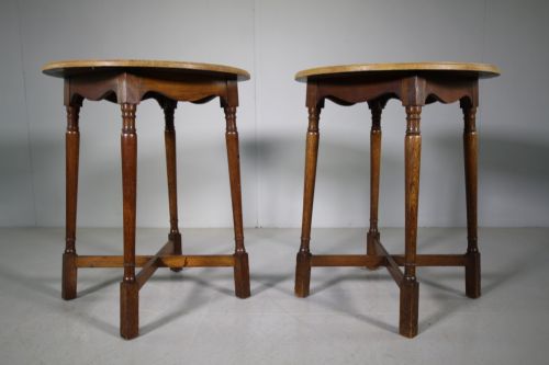 Quality Pair of Edwardian Antique Oak Tables