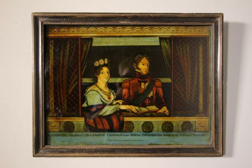 Georgian English Antique Mezzotint on Glass -All Original
