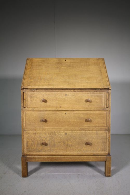 1930'S Heals Oak Writing Bureau - Labelled