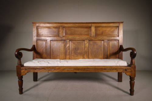 Wonderful Georgian Antique Fruitwood High Back Settle