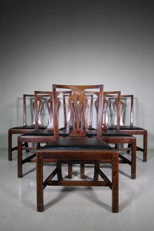 Superb Set of Six Georgian Antique Dining Chairs