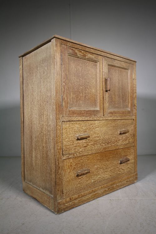 Heals Oak 1930'S Tall Boy Cupboard - Labelled
