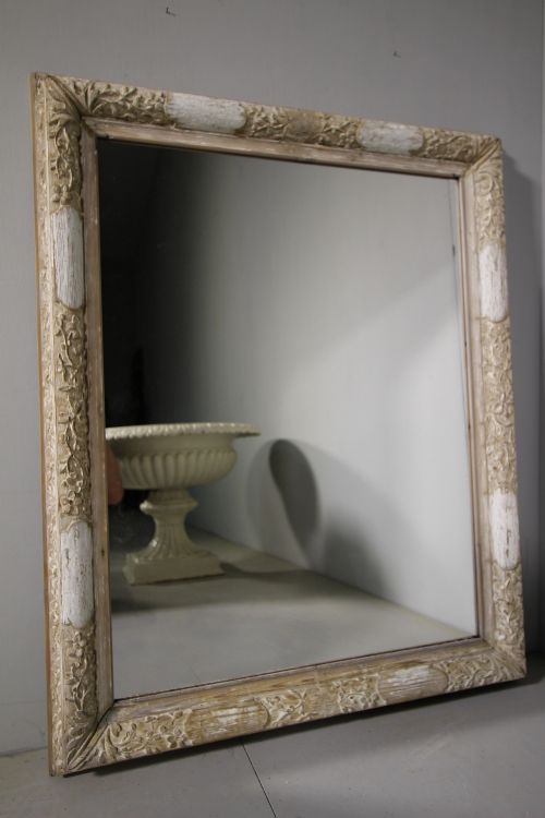 Georgian Antique Carved Pine Mirror.