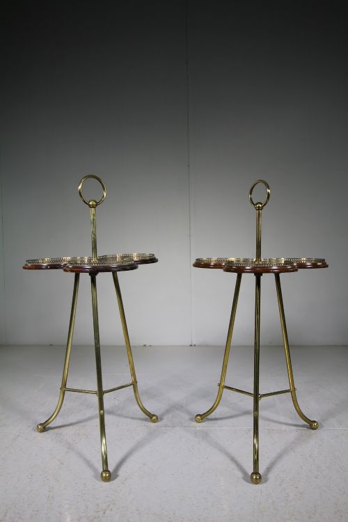 Pair of Edwardian Antique Brass Side Tables