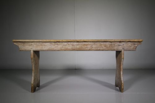 English 19th Century Antique Pine Seat in Paint