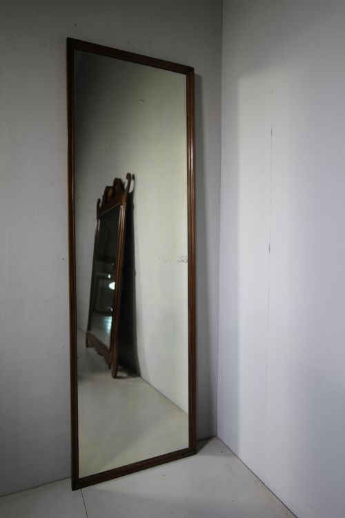 19th Century English Antique Mahogany Shop Fitting Mirror
