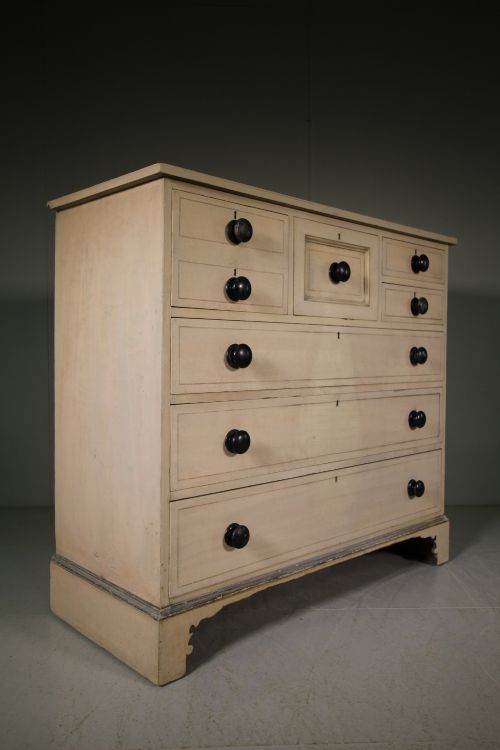 English Antique Original Painted Pine Chest of Drawers