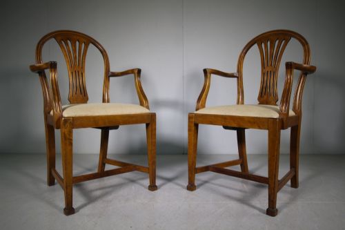 Pair Edwardian Antique Ship's Dining Chairs