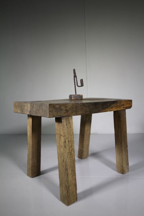 19th Century Welsh Borders Antique Oak Pig Bench
