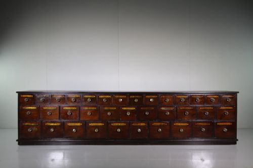Very Large Bank of 19th Century Antique Apothecary Drawers