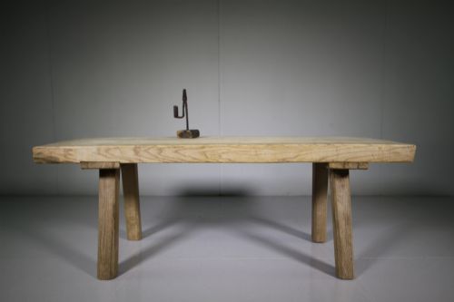 19th Century Antique Elm Pig Bench Table