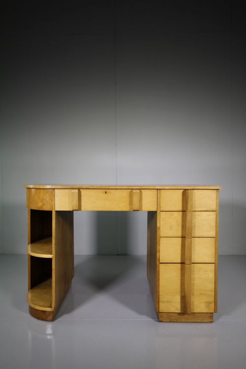 1930'S English Sycamore Writing Desk
