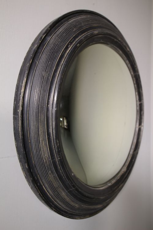 Large 19th Century Original Antique Convex Mirror
