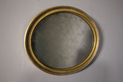 Original Regency Antique Oval Gilt Mirror