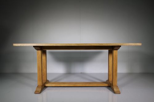 1930'S Pale Walnut Heals Refectory Dining Table