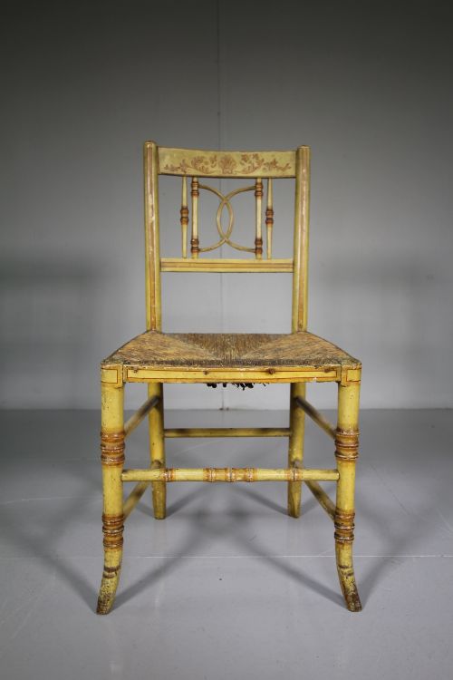 Regency Antique Original Painted Pine Side Chair