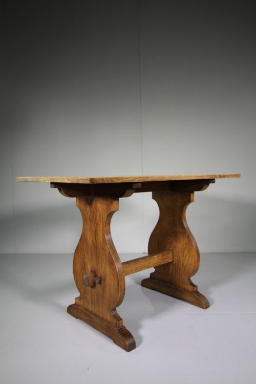 1920'S Heals Oak Desk Table - Labelled