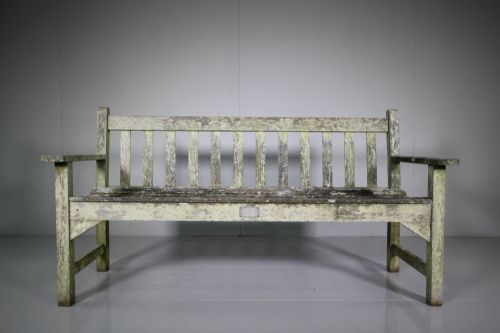 1930'S English Teak Garden Bench Seat