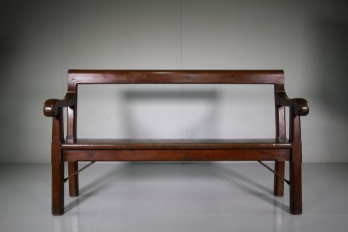 19th Century Antique Pine Hallway Bench in Orignal Finish