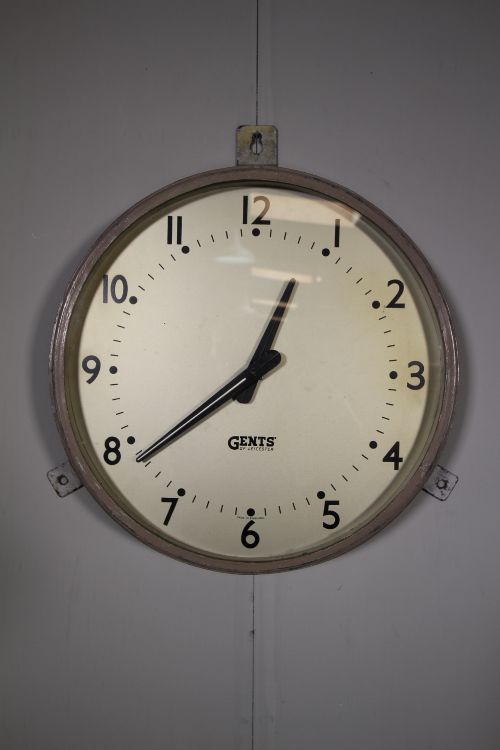 1940'S Large Gents of Leicester Factory Wall Clock