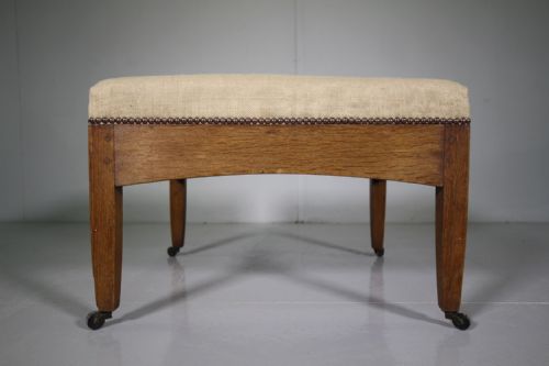 Large 19th Century Square Antique Oak Foot Stool