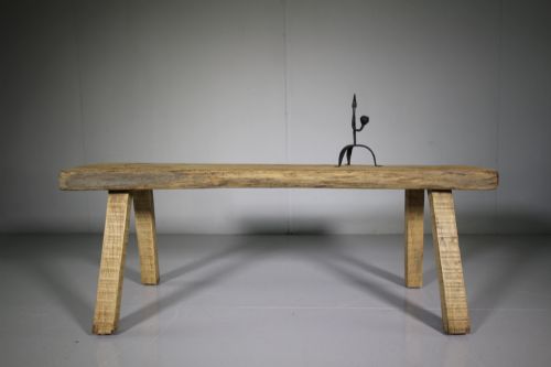 English 19th Century Antique Oak Pig Table