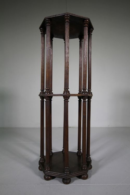 English 19th Century Antique Oak Library Scroll Rack.