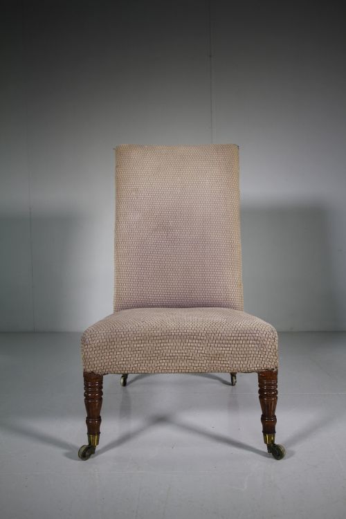Late Georgian Large Antique Upholstered Side Chair