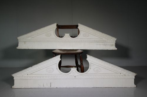 Pair of 19th Century Antique Painted Pine Overdoors