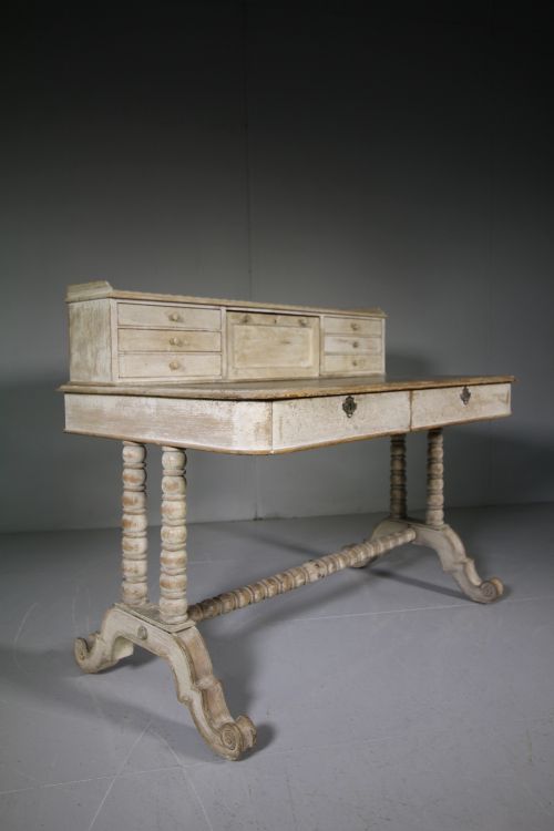 Beautiful English Antique Painted Pine Writing Table