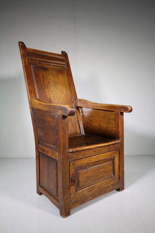 18th Century Welsh Antique Elm Lambing Armchair
