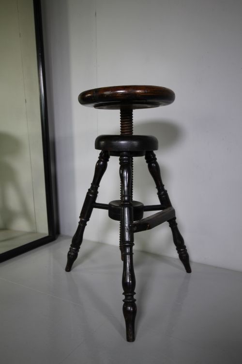 19th Century Antique Artists Oak Stool