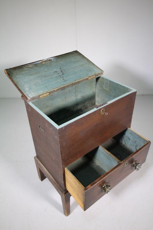 Regency Antique Original Painted Pine Mule Chest