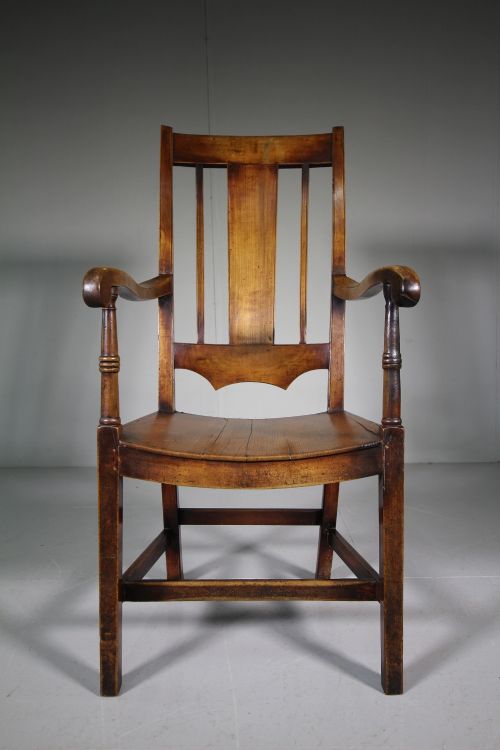Late Georgian Antique Fruitwood Norfolk Armchair