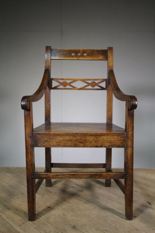 North Wales 19th Century Antique Oak Armchair