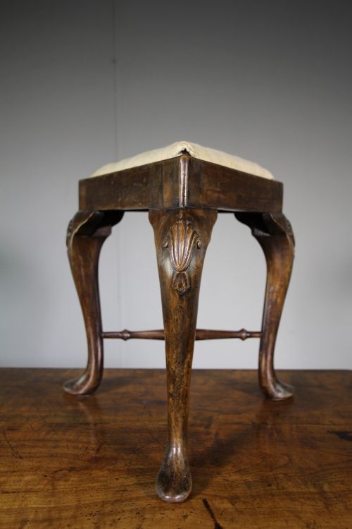 Late 19th Century Antique Walnut Triangluar Stool