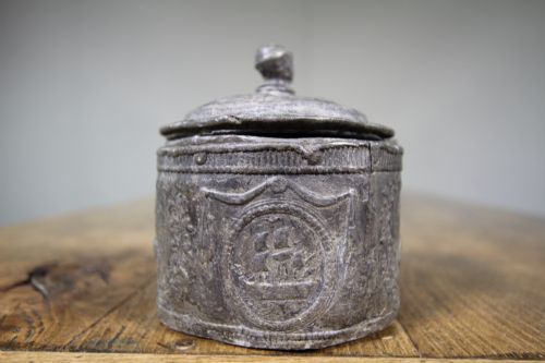Early English 19th Century Antique Lead Tobacco Jar
