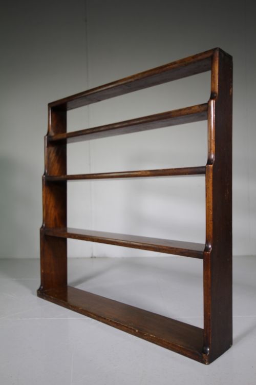 Regency Antique Waterfall Open Bookcase in Mahogany