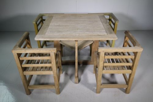 1930'S Heals of London Teak Garden Table & Chairs.