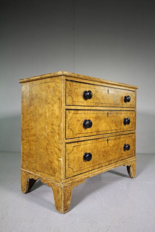English Early 19th Century Painted Pine Chest of Drawers