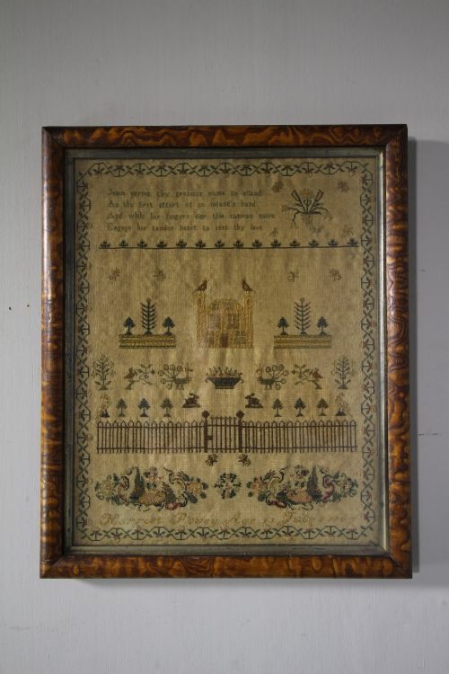 Beautiful 19th Century Antique Sampler Dated 1867.