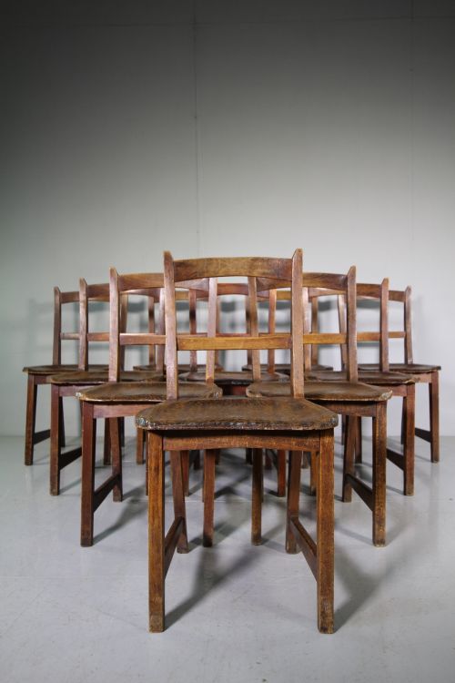 Rudolf Steiner School 1930'S Dining Chairs X 22