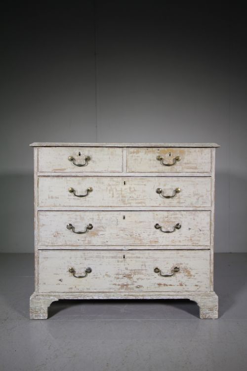 18th Century Original Painted Pine Antique Chest of Drawers