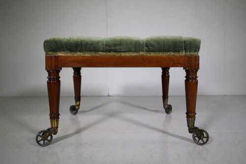 Large English Antique Mahogany Footstool
